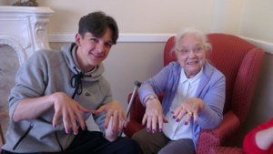 A group of 16 to 18 year olds socialised with residents for two days